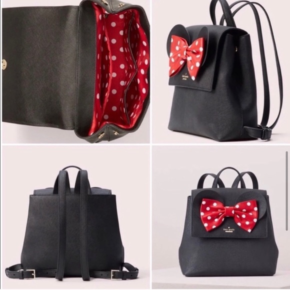 🥰 SALE 🥰 NEW KATE SPADE BLACK MINNIE BACKPACK - Picture 5 of 8